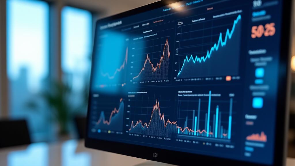 Sophisticated AI dashboard showing predictive sales trends