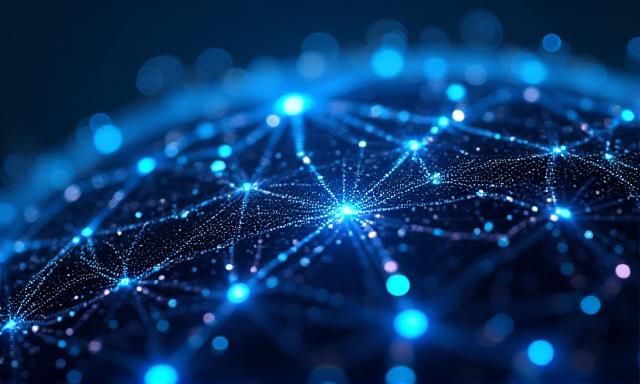 Abstract visualisation of AI evolving through neural networks