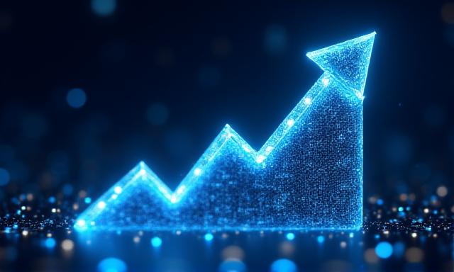 Conceptual image representing financial growth through data nodes